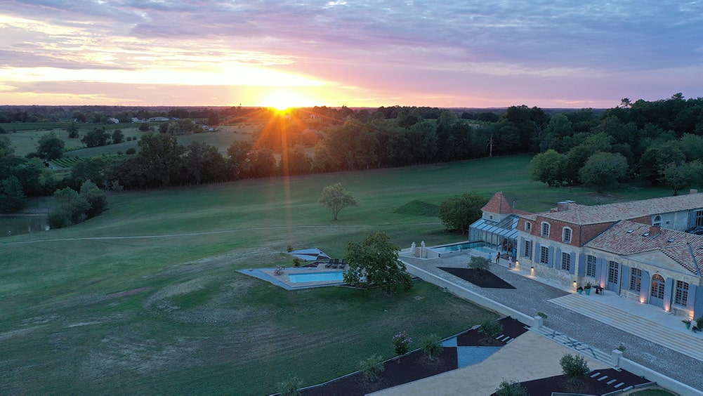 Coucher de soleil sur le domaine